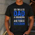 I’m A Dad Grandpa Air Force Veteran Distressed Men's Casual T-Shirt Dark Grey