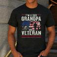 I'm A Dad Grandpa And Veteran Retro Papa Grandpa Men's Casual T-Shirt Dark Grey