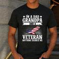 I'm A Dad Grandpa And A Veteran US Flag Veterans Day Men's Casual T-Shirt Dark Grey