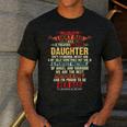 I'm A Lucky Dad I Have A Awesome Daughter She's Stubborn Men's Casual T-Shirt Dark Grey
