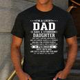 I'm A Lucky Dad I Have A Stubborn Daughter Fathers Men's Casual T-Shirt Dark Grey