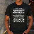 I'm A Stubborn Daughter But My Freaking Awesome Dad Men's Casual T-Shirt Dark Grey
