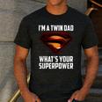 I'm A Twin DAD-What's Your Superpower Men's Casual T-Shirt Dark Grey