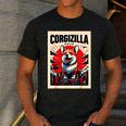 Japanese Art Corgi Dog Mom Dad Men's Casual T-Shirt Dark Grey
