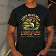 Jesus Made Fisher Man Christian Fishing Bass Fish Dad Men's Casual T-Shirt Dark Grey
