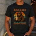 Just A Dad Who Always Came Back With The Milk Bigfoot Men's Casual T-Shirt Dark Grey