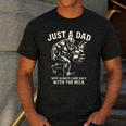Just a Dad Who Always Came Back With The Milk Shirt Bigfoot Men's Casual T-Shirt Dark Grey Just a Dad Who Always Came Back With The Milk Shirt Bigfoot Men's Casual T-Shirt Dark Grey