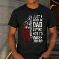 Just A Regular Dad Trying Not To Raise Liberals Father's Day Men's Casual T-Shirt Dark Grey