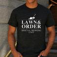 Lawn & Order Special Mowing Unit Dad Joke Men's Casual T-Shirt Dark Grey Lawn & Order Special Mowing Unit Dad Joke Men's Casual T-Shirt Dark Grey