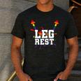 Leg Rest Naughty Dad Joke Vagitarian Lesbian Men's Casual T-Shirt Dark Grey
