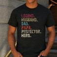 Legend Husband Dad Papa Protector Hero For Dad Men's Casual T-Shirt Dark Grey
