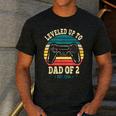 I Leveled Up To Dad Of 2 2026 Promoted To Dad Of Two Kids Men's Casual T-Shirt Dark Grey