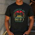 I Leveled Up To Dad Of 3 2026 Promoted To Dad Of Three Kids Men's Casual T-Shirt Dark Grey I Leveled Up To Dad Of 3 2026 Promoted To Dad Of Three Kids Men's Casual T-Shirt Dark Grey