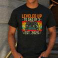 Leveled Up To Dad Of 3 Three Daddy Again 2025 Father's Day Men's Casual T-Shirt Dark Grey