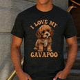 I Love My Cavapoo For Mom Dad Kids Men's Casual T-Shirt Dark Grey