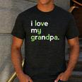 I Love My Grandpa Shirt For Boys Dad Papa Fathers Day Tee Men's Casual T-Shirt Dark Grey