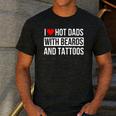 I Love Hot Dads With Beards And Tattoos I Heart Hot Dads Men's Casual T-Shirt Dark Grey