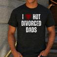 I Love Hot Divorced Dads Red Hearts Men's Casual T-Shirt Dark Grey