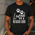 Loved By A Rescue Dog Foster Mom Rescue Dad Men's Casual T-Shirt Dark Grey