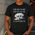 Maltese Dog Watching Owner Quote Puppy Mom Dad Men Women Girls Kids Men's Casual T-Shirt Dark Grey