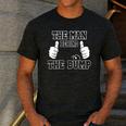 The Man Behind The Bump Baby Shower Shirts For Mom And Dad Men's Casual T-Shirt Dark Grey