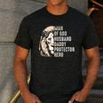 Man Of God Husband Daddy Protector Hero Lion Father's Day Men's Casual T-Shirt Dark Grey