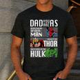 Marvel Father's Day Spider-Man Thor Hulk Dad Attributes Men's Casual T-Shirt Dark Grey