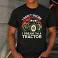Men I Don't Snore I Dream I'm Tractor Farmer Dad Men's Casual T-Shirt Dark Grey