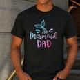 Mermaid Dad Merman Daddy Dad Family Matching Birthday Men's Casual T-Shirt Dark Grey