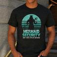 Mermaid Security Vintage Birthday Party Dad Father Day Men's Casual T-Shirt Dark Grey