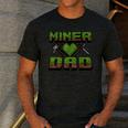 Miner Dad Birthday Boy Party Video Gamer Pixel Men's Casual T-Shirt Dark Grey