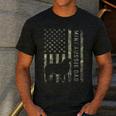 Mini Aussie Dad Australian Shepherd Dog Camo USA Flag Men's Casual T-Shirt Dark Grey