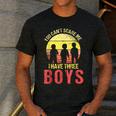 Mom Of 3 Boys Dad I Have Three Boys Dad Of 3 Boys Mom Of 3 Men's Casual T-Shirt Dark Grey