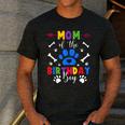 Mom And Dad Mom Of The Birthday Boy Dog Paw Family Matching Men's Casual T-Shirt Dark Grey