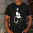 Moon And Astronaut Dad And Baby Space For Father's Day Men's Casual T-Shirt Dark Grey