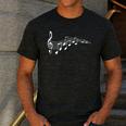 Musical Notes Music Dad Text In Treble Clef T-Shirt T-Shirt Men's Casual T-Shirt Dark Grey