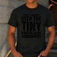 New Dad Est Keep Tiny Human Alive First Time Father's Day Men's Casual T-Shirt Dark Grey