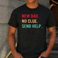 New Dad No Clue Send Help Vintage Men's Casual T-Shirt Dark Grey