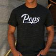 New Grandpa For Dad Called Pops Men's Casual T-Shirt Dark Grey