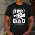 Not The Stepdad Dad That Stepped Up Fathers Day 2025 Men's Casual T-Shirt Dark Grey