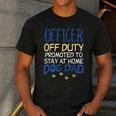 Officer Off Duty Dog Dad Cop Police Retirement Men's Casual T-Shirt Dark Grey