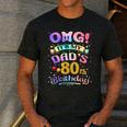 OMG It's My Dad's 80th Birthday Happy 80 Years Old Men's Casual T-Shirt Dark Grey