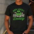 One Lucky Daddy St Patricks Day Dad Father Men's Casual T-Shirt Dark Grey One Lucky Daddy St Patricks Day Dad Father Men's Casual T-Shirt Dark Grey