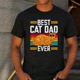 Orange Cat Best Cat Dad Ever Orange Tabby Cat Men's Casual T-Shirt Dark Grey
