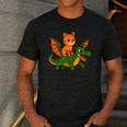 Orange Cat Dragon Riding Animal Lover Mom Dad Kids Men's Casual T-Shirt Dark Grey Orange Cat Dragon Riding Animal Lover Mom Dad Kids Men's Casual T-Shirt Dark Grey