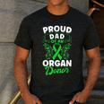 Organ Donation Green Ribbon Proud Dad Of An Organ Donor Men's Casual T-Shirt Dark Grey