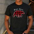 PAPA Bear Men Red Plaid Christmas Pajama Family Dad Small Men's Casual T-Shirt Dark Grey