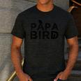 Papa Bird Father Day Dad Birds Quote Saying Men's Casual T-Shirt Dark Grey