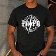 Papa Like A Grandpa Fathers Day Rocker Dad Rock Music Men Men's Casual T-Shirt Dark Grey
