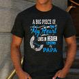 My Papa Lives In Heaven Shirt Memorial Day Papa Dad Grandpa Men's Casual T-Shirt Dark Grey